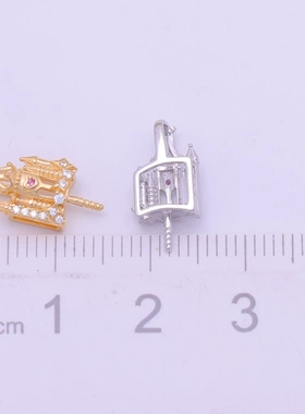 DIY手工制作珍珠项坠吊坠银饰 s925纯银挂坠不含链半成品城堡配件