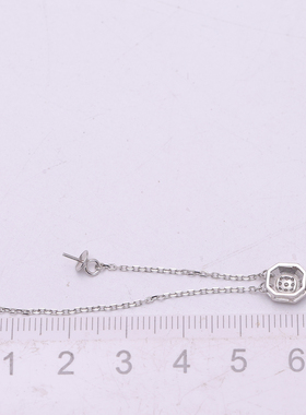 珍珠吊坠配件 s925纯银含项链 双珠配件套链 diy项坠空托手工饰品