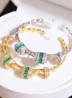 s925纯银银饰手镯配件珍珠饰品diy手工制作开口手环空托配10-11