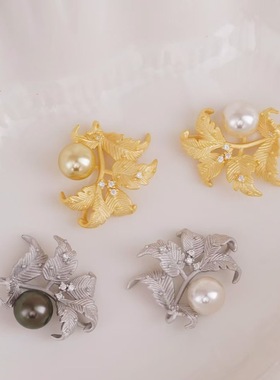 DIY手工制作珍珠项坠哑光吊坠银饰 s925纯银挂坠不含链半成品配件