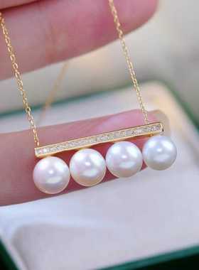 珍珠吊坠配件 s925纯银含项链大小版套链diy吊坠项坠空托手工饰品