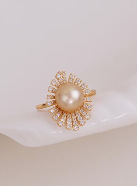 s925纯银吊坠胸花空托戒指配件手工制作珍珠项坠时尚简约太阳花