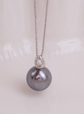 DIY手工制作珍珠项坠光版吊坠银饰 s925纯银挂坠不含链半成品配件