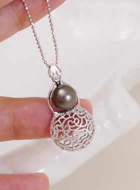DIY手工制作珍珠项坠葫芦吊坠银饰 s925纯银挂坠不含链半成品配件