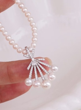 DIY手工制作珍珠项坠多功能多珠开口吊坠银饰 s925纯银半成品配件