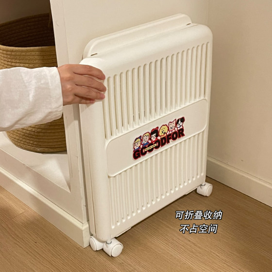 Foldable laundry basket with wheels, double layer, partitionable