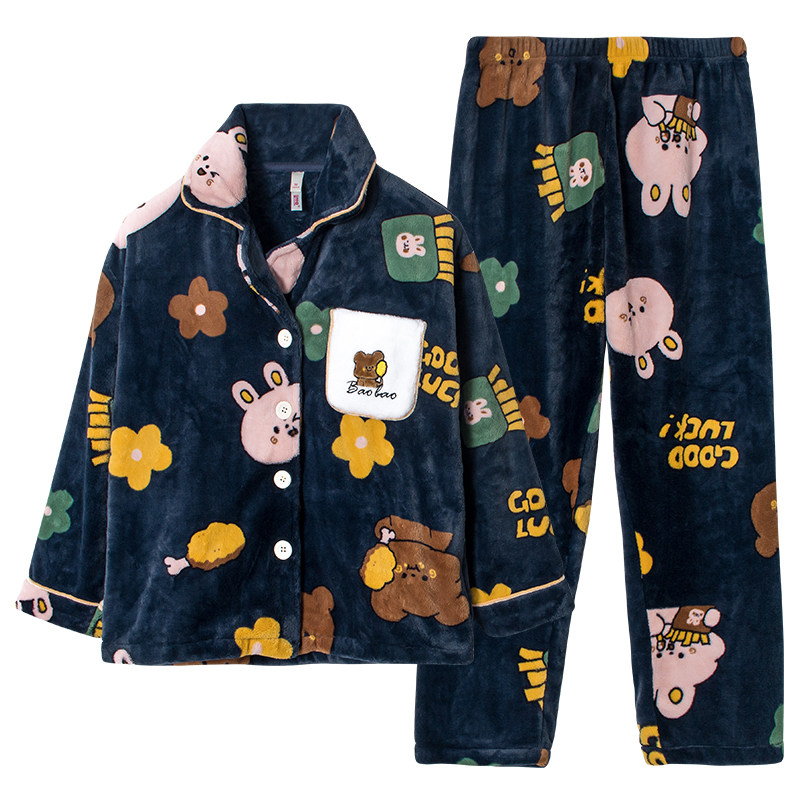 黛梦思情侣秋冬珊瑚绒加绒男睡袍 黛梦思睡衣/家居服套装