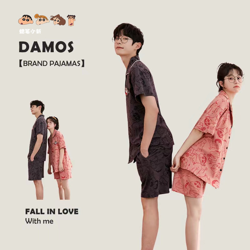 蜡笔小新黛梦思夏季纯棉短袖睡衣 黛梦思睡衣/家居服套装