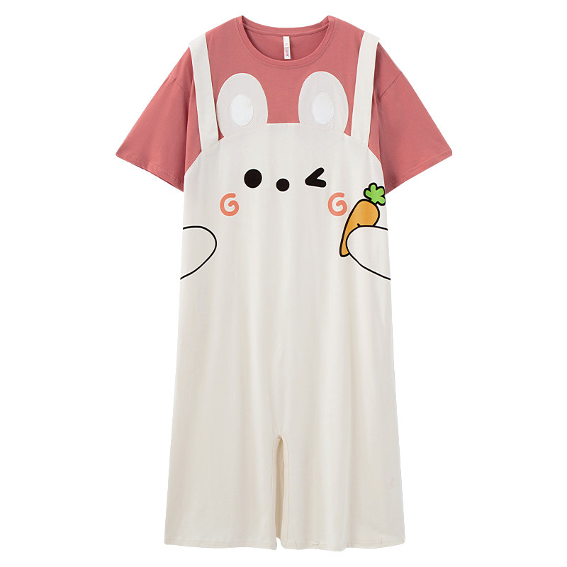 黛梦思连体夏季纯棉短袖可爱睡裙 黛梦思睡裙