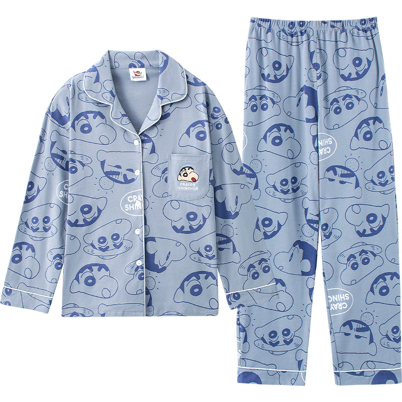 蜡笔小新联名黛梦思情侣春秋季睡衣 黛梦思睡衣/家居服套装