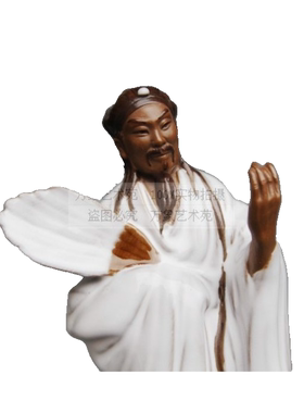 孔明人物摆件园林假山造景陶瓷