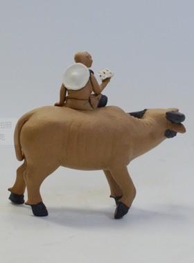 精品牧童骑黄牛风水摆件