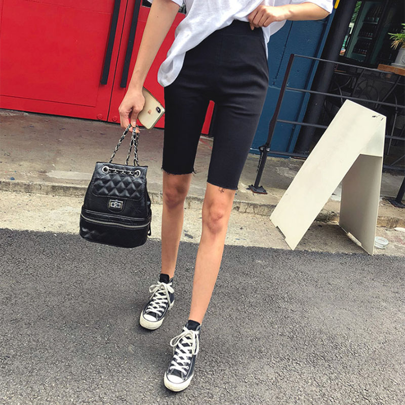 喜贵子育才专卖店时尚孕妇牛仔短裤韩版夏装外穿黑色骑行热裤五分打底中裤夏季薄款0