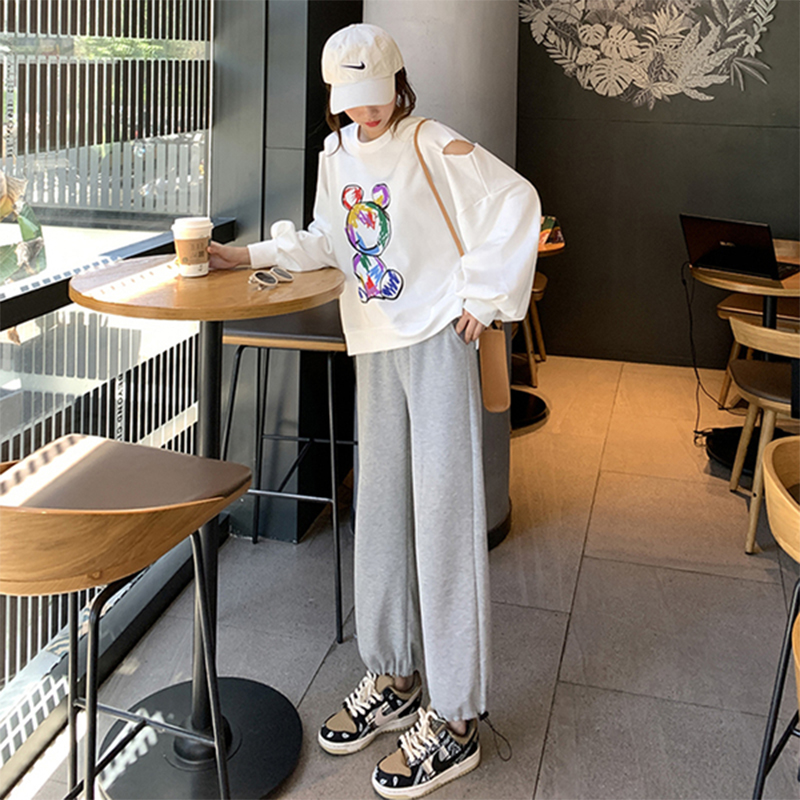 喜贵子育才专卖店孕妇装打底裤子春秋季外穿长裤休闲运动裤宽松加绒裤束脚卫裤冬装2