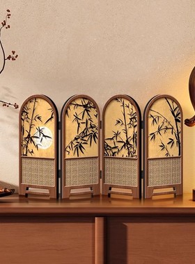 小屏风摆件中古风竹子新款摆台