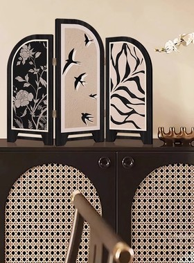 中古风客厅桌面摆件屏风装饰品