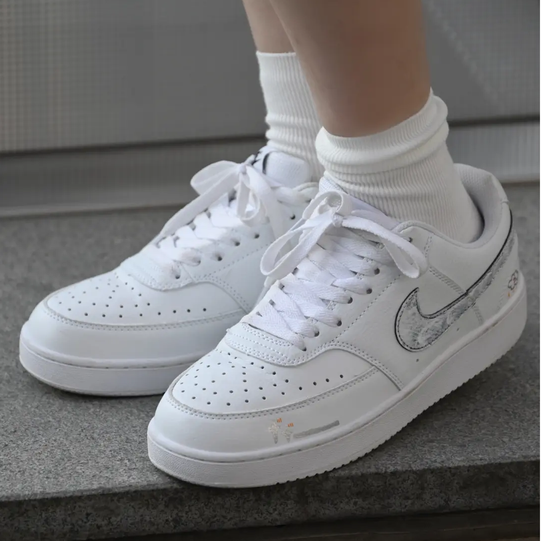 球鞋定制 Nike Court Vision 白月光清新小众复古灰低帮男女板鞋,淘宝优惠券,粉丝福利购,淘宝优惠卷