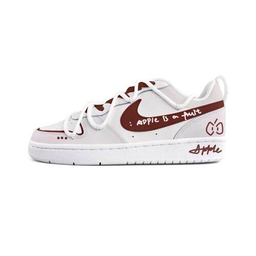 球鞋定制 Nike Court Borough Low 白红简约低帮复古百搭解构板鞋 - 图3