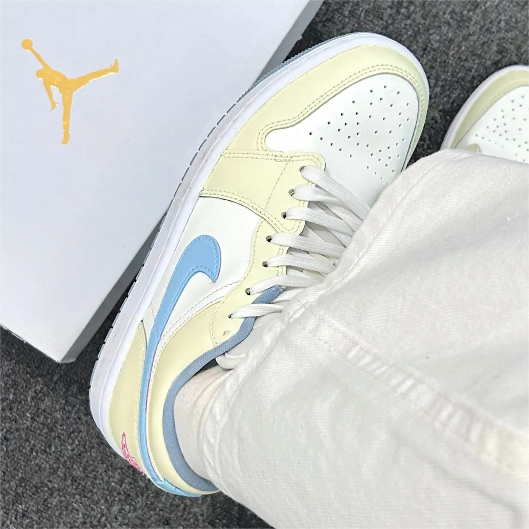 球鞋定制 Air Jordan 1 Low 半岛白茶小清新学院风低帮男女篮球鞋,淘宝优惠券,粉丝福利购,淘宝优惠卷
