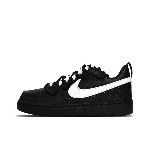 球鞋定制 Nike Court Borough 纯净之雪泼墨黑武士休闲女低帮板鞋 - 图3