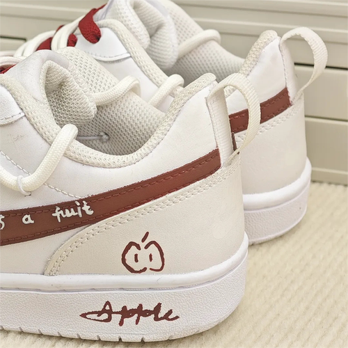球鞋定制 Nike Court Borough Low 白红简约低帮复古百搭解构板鞋 - 图1