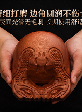 木鱼法器实木一套寺庙家用打击乐器紫檀木大号静心木鱼木雕摆件