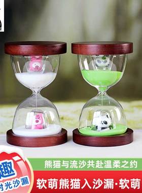 卡通圣诞沙漏内置小摆件