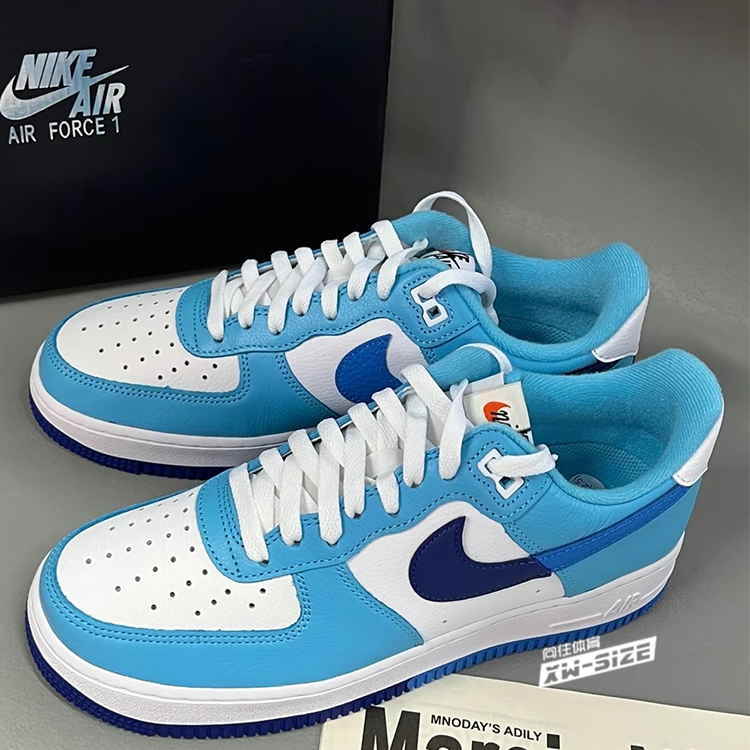 向往体育Nike/耐克Air Force 1女子白蓝经典空军一号DZ2660-100 - 图0