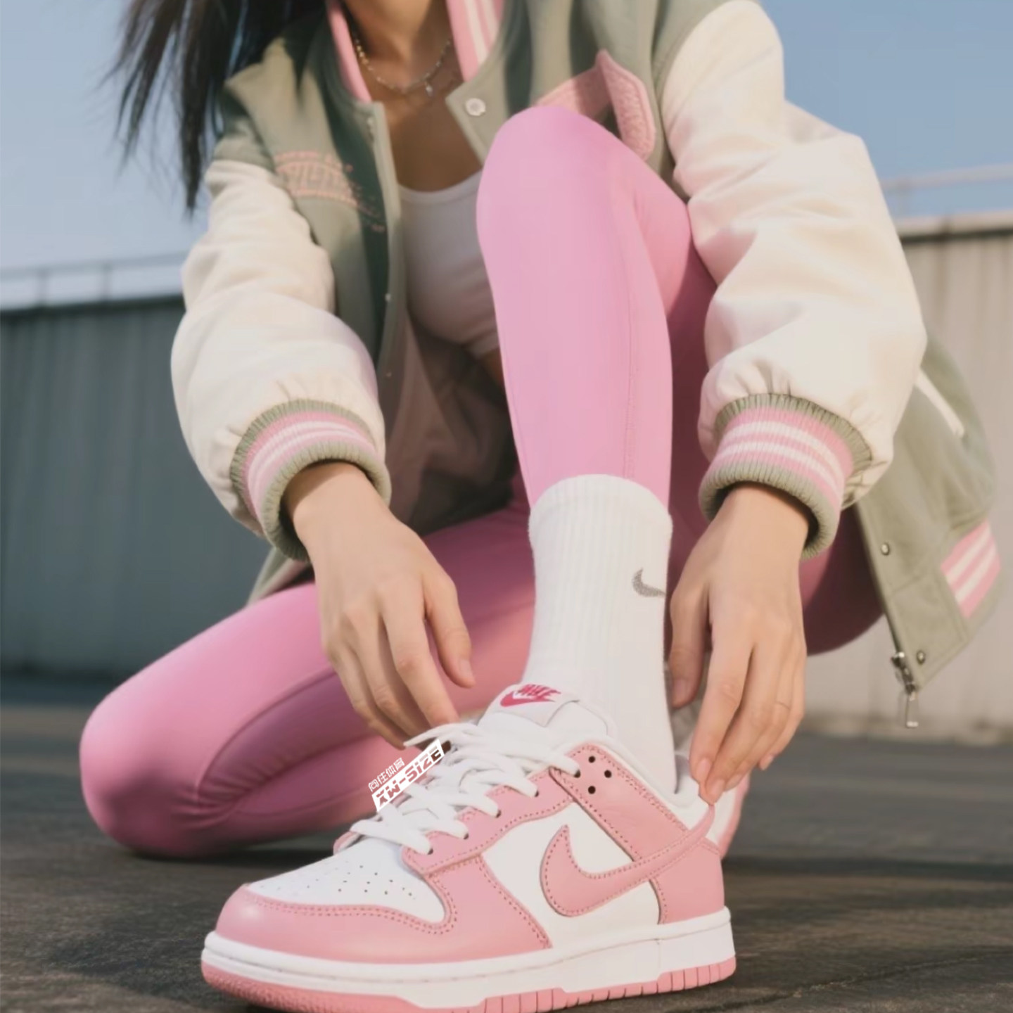 向往体育 Nike/耐克Dunk Low粉白低帮复古休闲板鞋 FB9109-125,淘宝优惠券,粉丝福利购,淘宝优惠卷