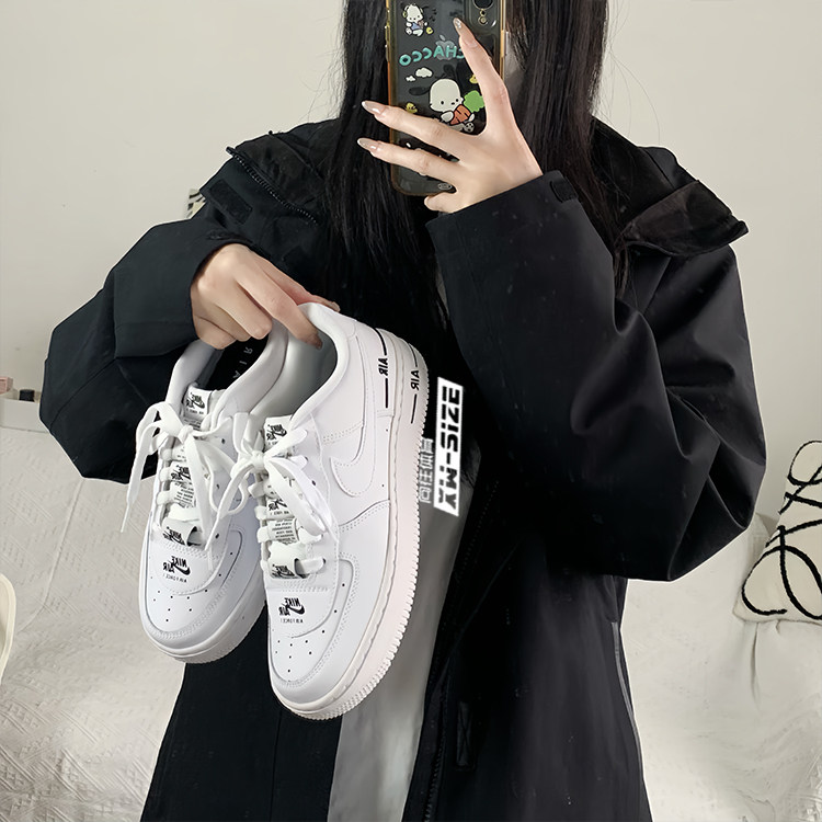 向往体育 Nike/耐克AirForce1女子灰粉串标AF1空军板鞋CJ4092-002,淘宝优惠券,粉丝福利购,淘宝优惠卷
