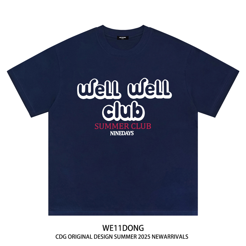 WE11DONE CDG小众潮牌welldone字母印花男女宽松重磅纯棉短袖t恤 - 图0