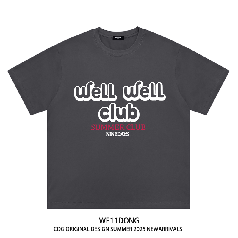 WE11DONE CDG小众潮牌welldone字母印花男女宽松重磅纯棉短袖t恤 - 图2