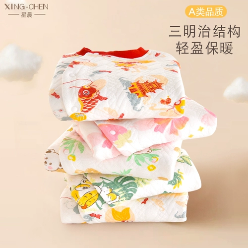 Детское стеганое удерживающее тепло хлопковое демисезонное боди для новорожденных для раннего возраста, нижнее белье