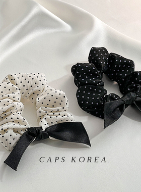 CAPS KOREA｜波点发圈网红2024新款韩系猪大肠圈女低丸子头发饰夏