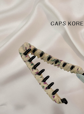 CAPS KOREA ｜法式奶油碎花发量少紧实香蕉夹高扎防滑马尾竖式夹