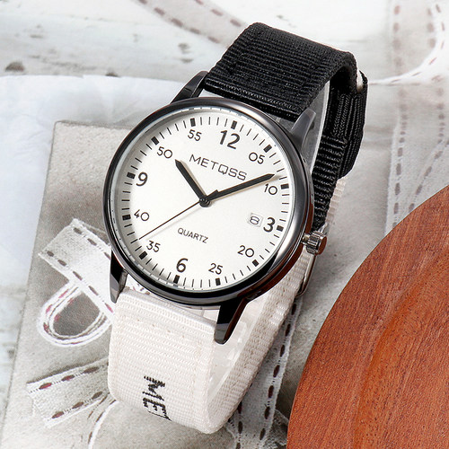 考试专用手表男款女款初高中学生2025新款只看时间石英表防水帆布 - 图1