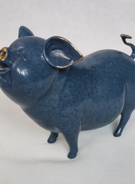 铜陵古铜都铜器工艺品礼品铜猪生肖猪摆件彩铜微笑猪