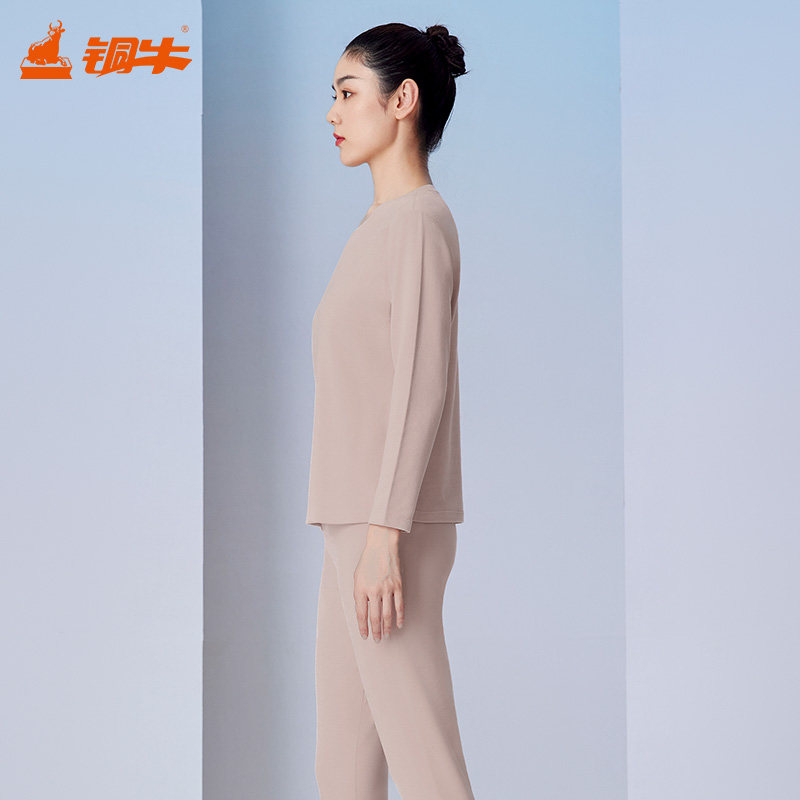 铜牛抗菌防螨绒润棉圆领女套 秋冬套装女秋衣秋裤VN087,淘宝优惠券,粉丝福利购,淘宝优惠卷