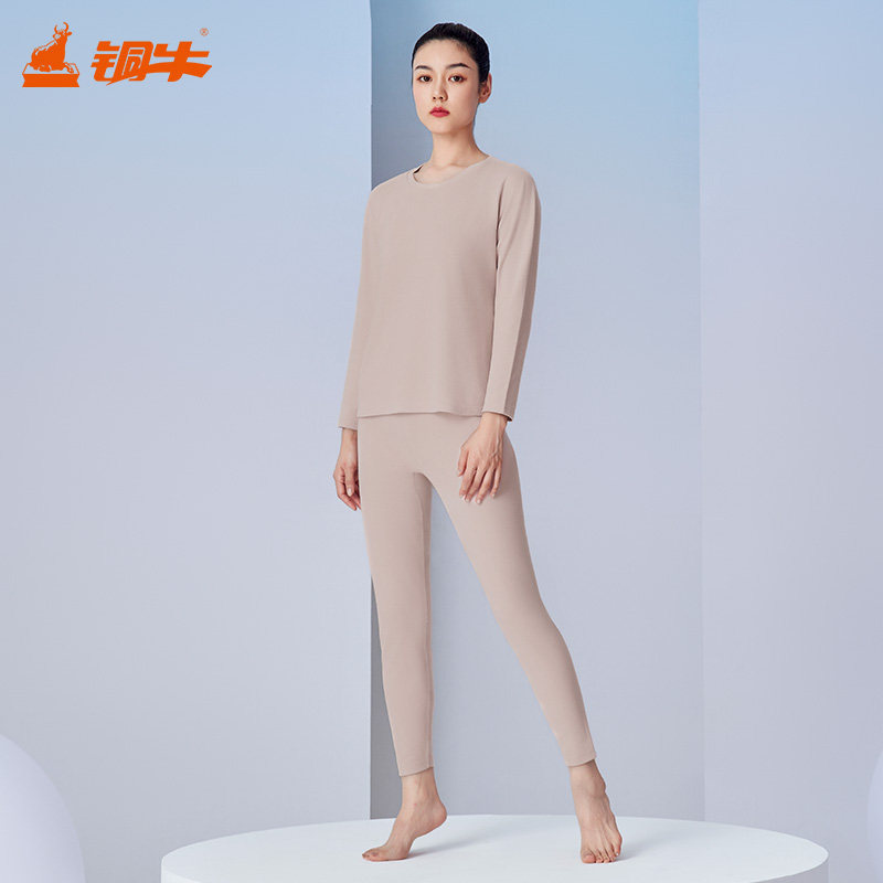 铜牛抗菌防螨绒润棉圆领女套 秋冬套装女秋衣秋裤VN087,淘宝优惠券,粉丝福利购,淘宝优惠卷