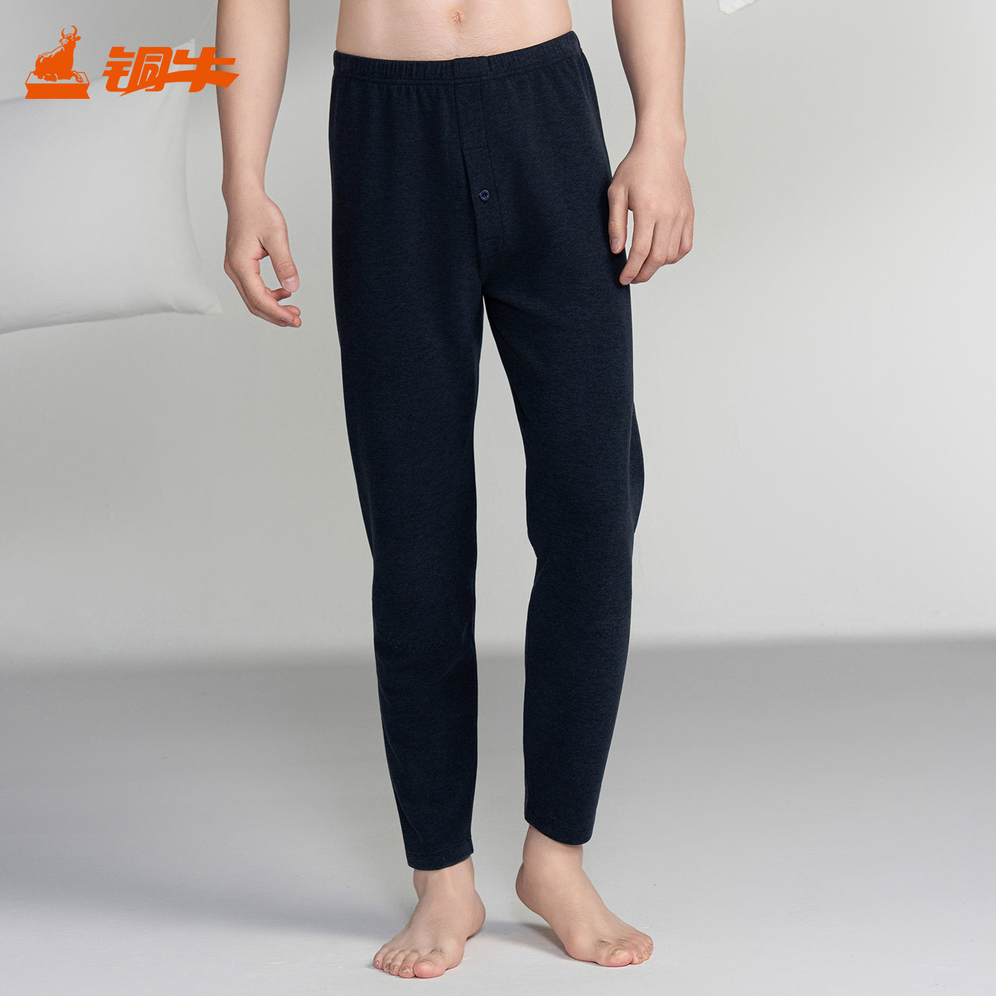 铜牛丝柔弹力绒贴护男裤 秋冬秋裤线裤男裤子NK167
