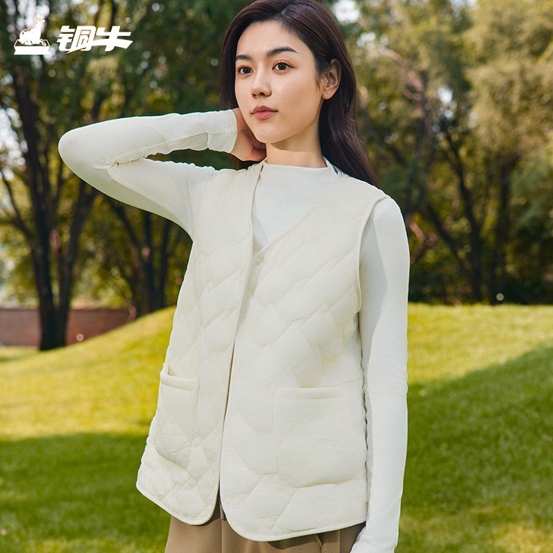 铜牛羊毛绗缝棉保暖女马甲 秋冬上衣女VS346,淘宝优惠券,粉丝福利购,淘宝优惠卷