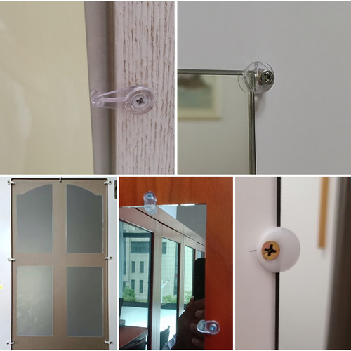 包邮衣柜门塑料玻璃扣玻璃钉 镜钉 镜子固定件 装饰钉 塑料玻璃夹 - 图2