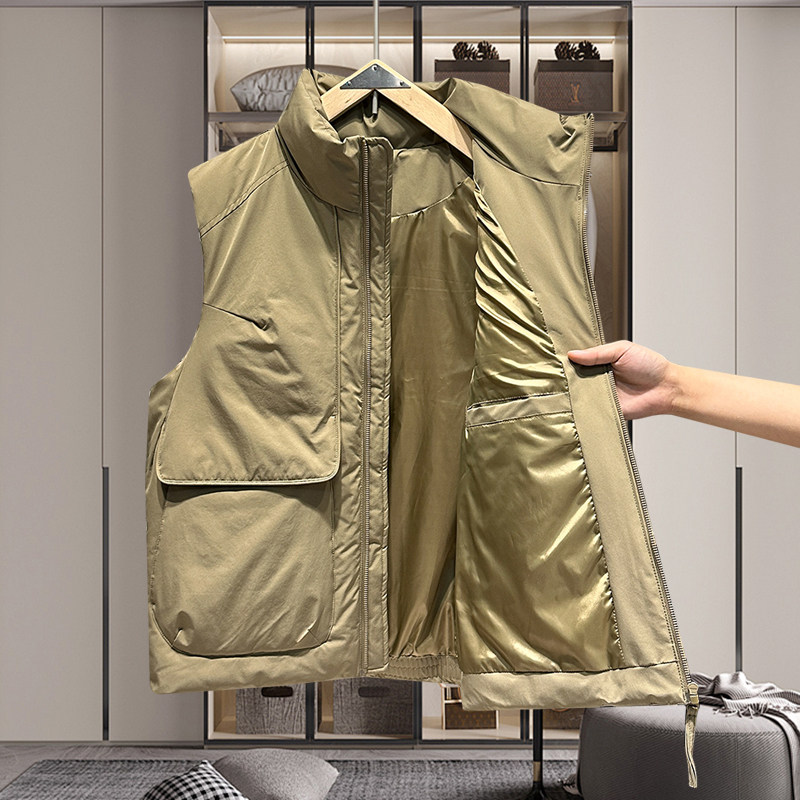 冬季新款男士羽绒马甲立领加厚情侣马家工装马夹休闲保暖坎肩外套,淘宝优惠券,粉丝福利购,淘宝优惠卷