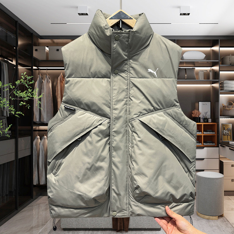 冬季新款男士羽绒马甲立领加厚马家工装马夹情侣休闲保暖坎肩外套,淘宝优惠券,粉丝福利购,淘宝优惠卷