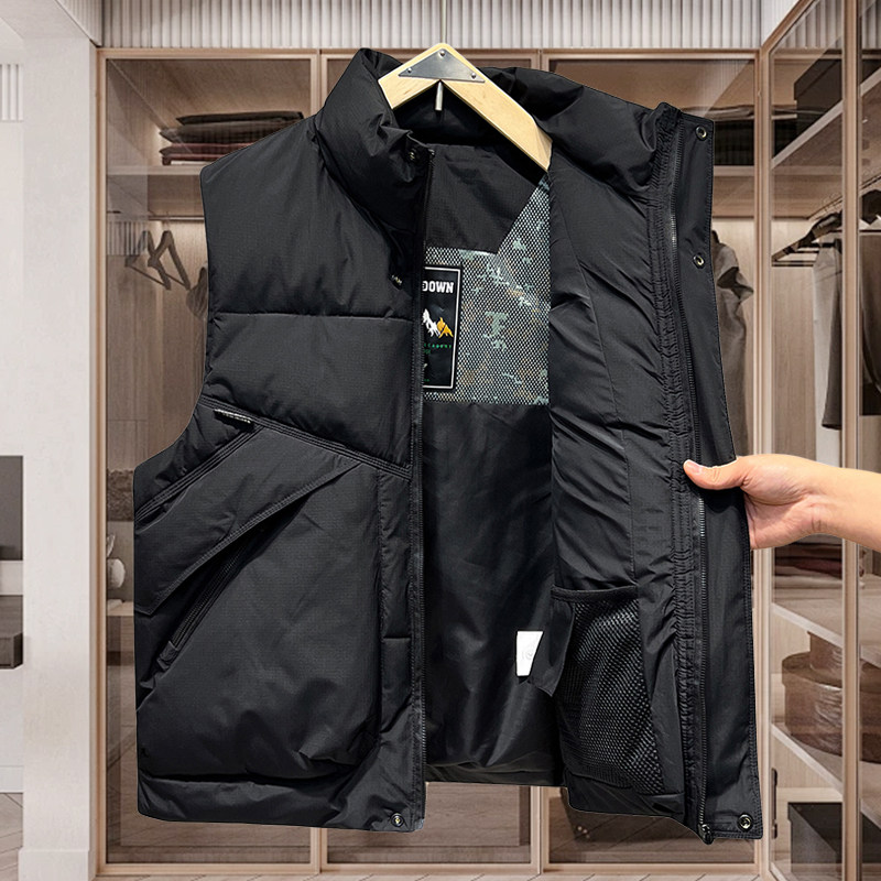 冬季新款男士羽绒马甲立领加厚ins工装马夹情侣休闲保暖坎肩外套,淘宝优惠券,粉丝福利购,淘宝优惠卷