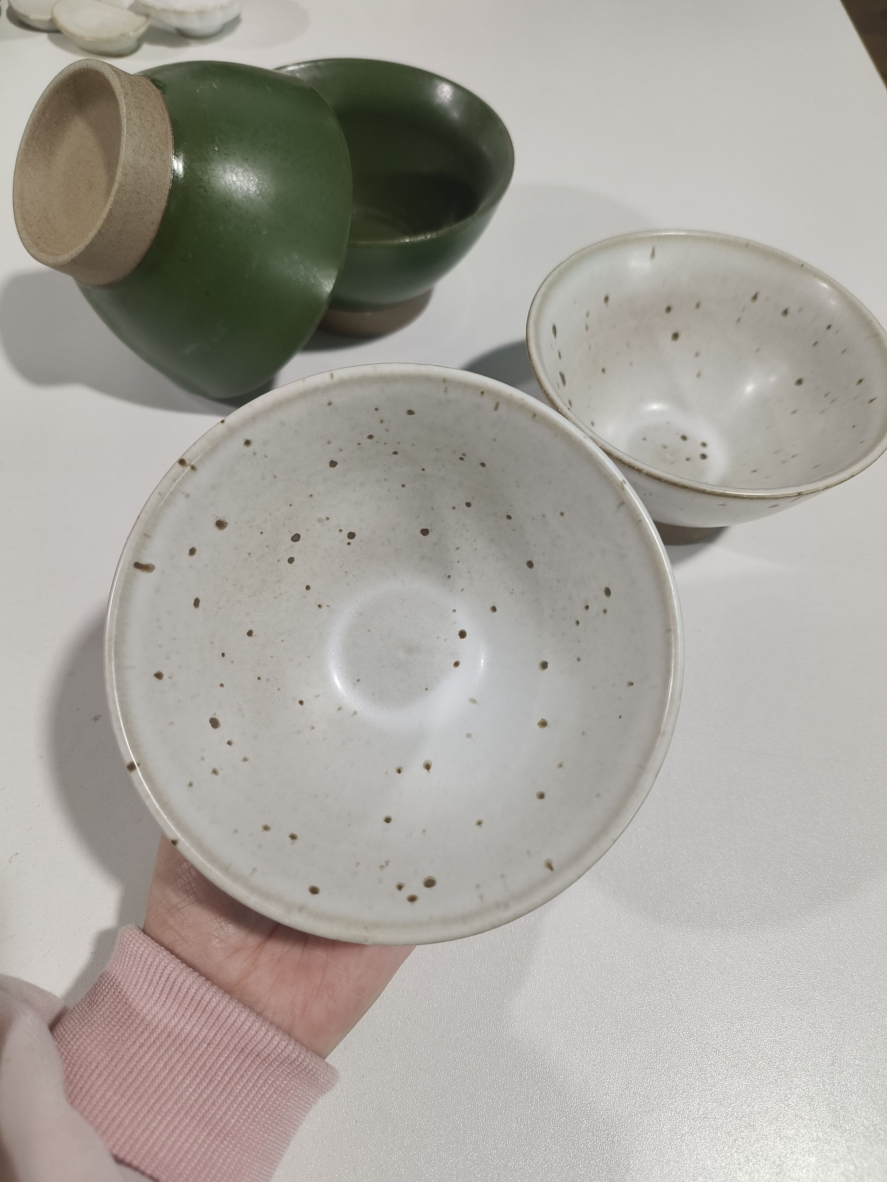 景德镇粗陶高足斗笠碗复古窑变米饭碗甜品碗中式粥碗汤碗民宿餐厅 - 图2