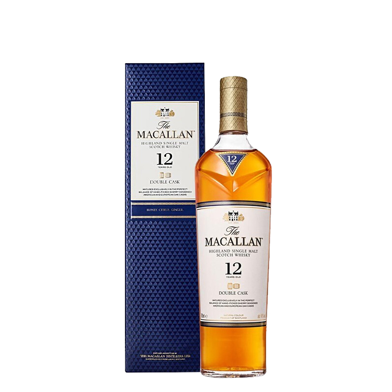 麦卡伦12年蓝钻单一麦芽苏格兰威士忌双桶陈酿洋酒Macallan带盒瓶-图3