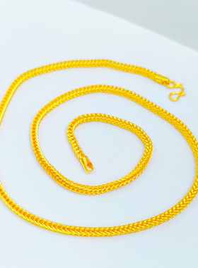 金包银男款细项链车花瓜子颈链