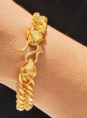 金包银古巴手链男老板手链马鞭链