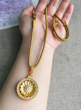 diy绳金锁编绳调节扣项链玉佛绳